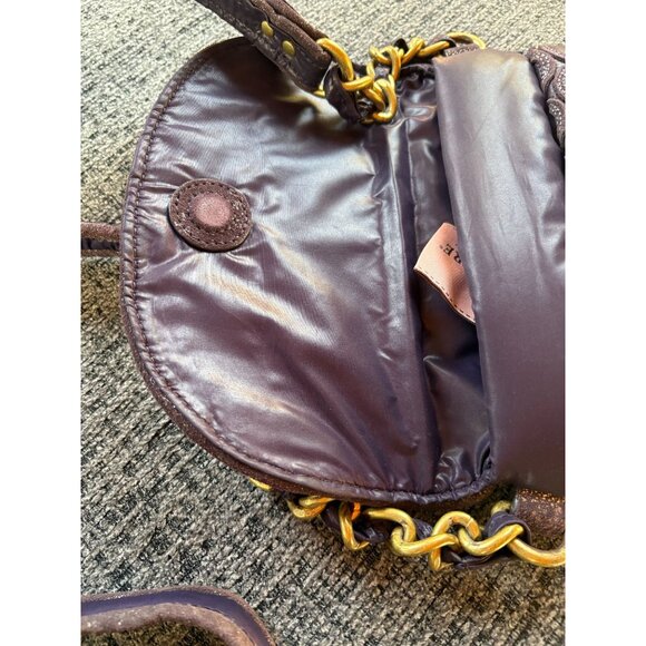 Juicy Couture Quilted Circle Pattern Crossbody Bag In Brown With Chain Strap - Picture 10 of 11